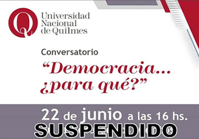 Conversatorio en la UNQ: “Democracia… ¿para qué?”